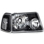 Set of 2 Headlight Assemblies for Ford Ranger (2001–2011) Black Housing
