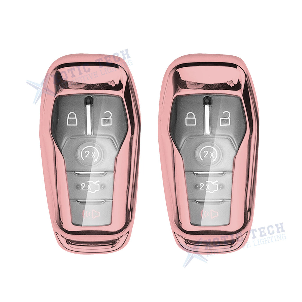 2X Rose Gold Keyless Smart Key Fob Shell for Lincoln MKZ MKC (2017–2020)
