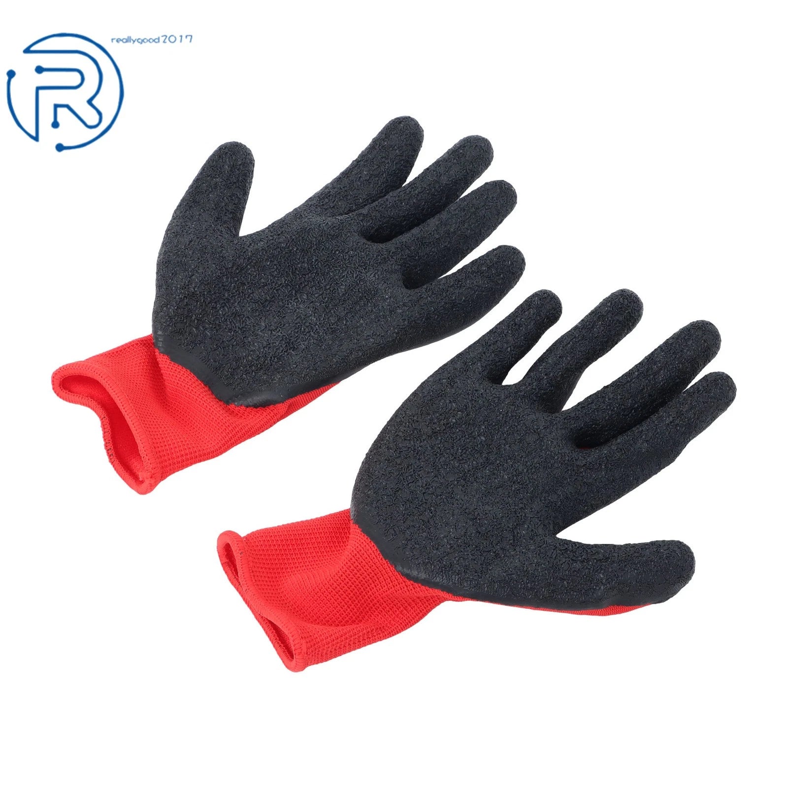 12 Pairs Crinkle Latex Rubber Safety Work Gloves for