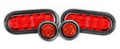 2 Red 6" Oval 10 LED Trailer Stop/Turn/Tail Light + 2 Red 2" LED Marker Light