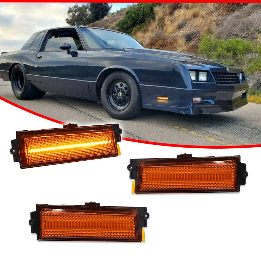 Full LED Amber Front Side Marker Signal Light for Chevy Monte Carlo SS (1981–1988)