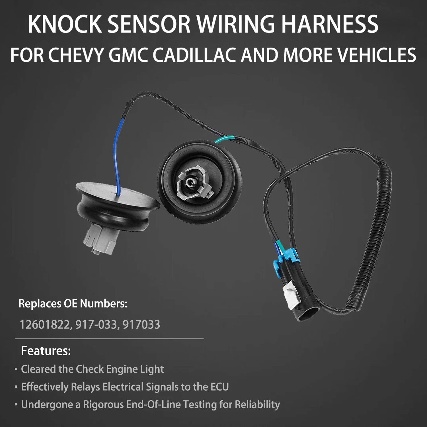 Knock Sensor Wiring Harness for Chevy GMC 1500 2500 3500 (2000-2006)