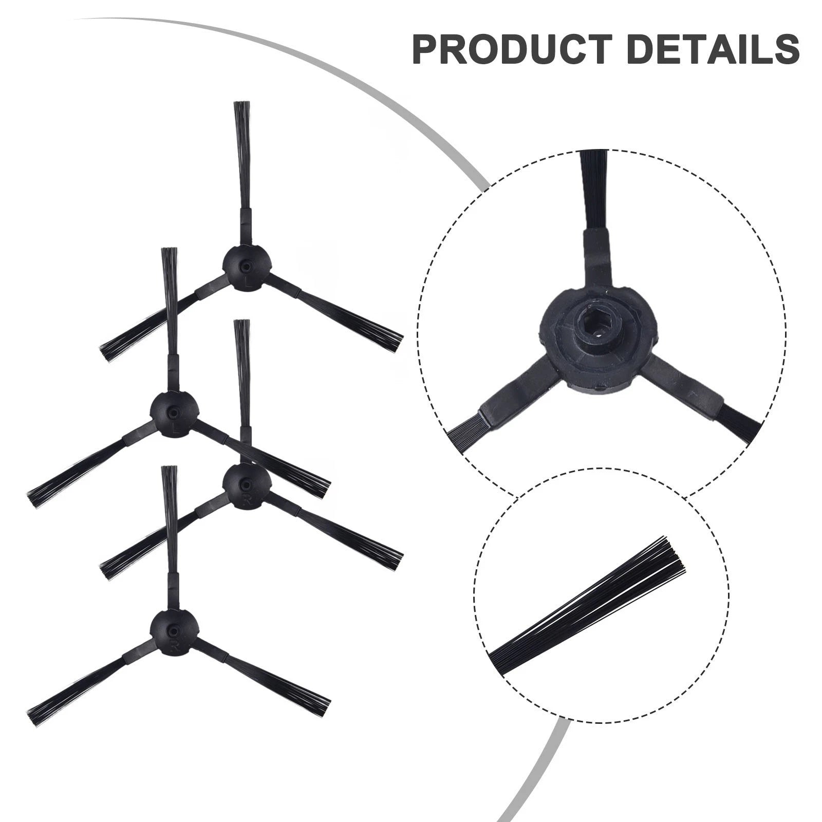Side Brush Set for Zaco V5s Pro (2019–2023) Black Plastic