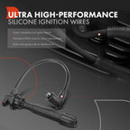 Set of 4 Spark Plug Wires for Hyundai Elantra Tiburon Tucson Kia Spectra