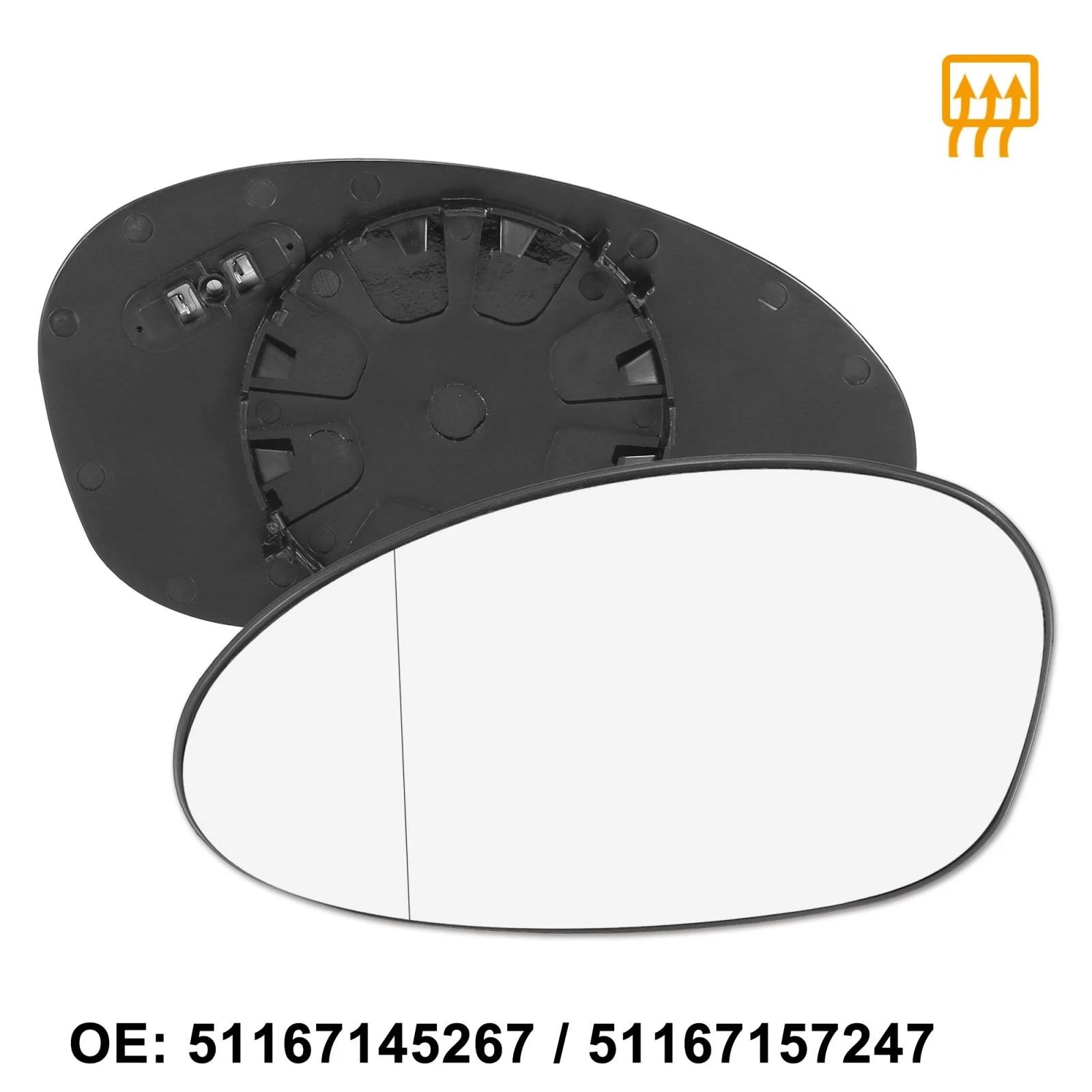 Heated Mirror Glass w/ Backing Left Side LH for BMW 335i 135i 128i (2007–2013)