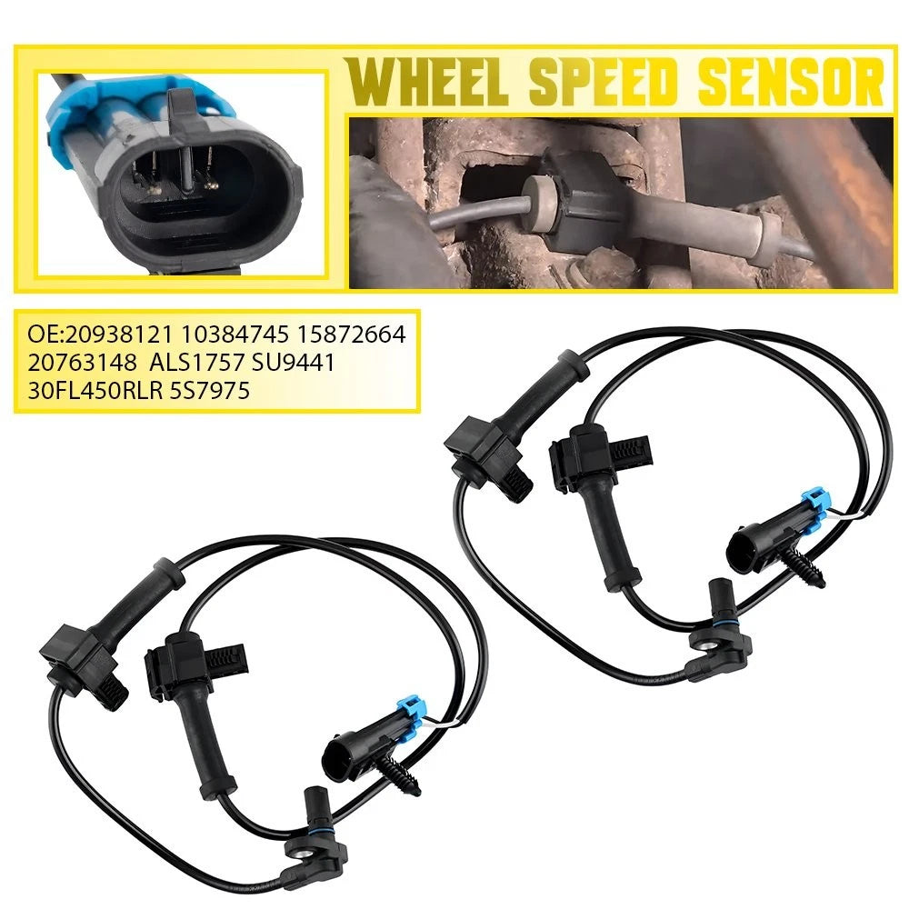 Set of 2 Wheel ABS Speed Sensors for Chevrolet Silverado 1500 (2007–2013)