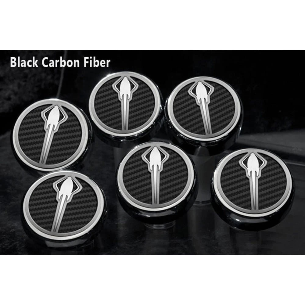 Chrome Stingray Cap Covers w/Black C-Fiber Inlay for 2014-19 Corvette Z06 Manual