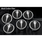 Chrome Stingray Cap Covers w/Black C-Fiber Inlay for 2014-19 Corvette Z06 Manual
