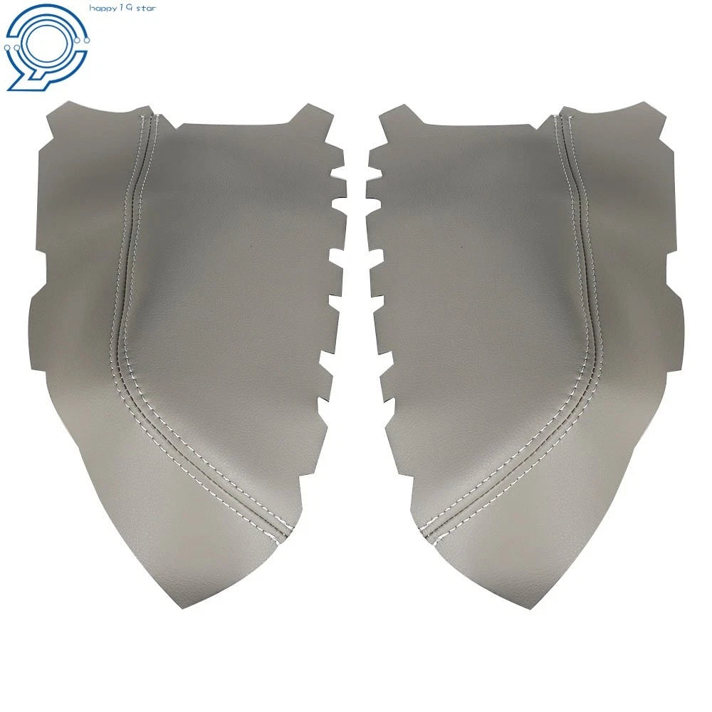 2Pcs Front Door Panels Gray Leather Armrest Cover for Honda Pilot (2009-2015)