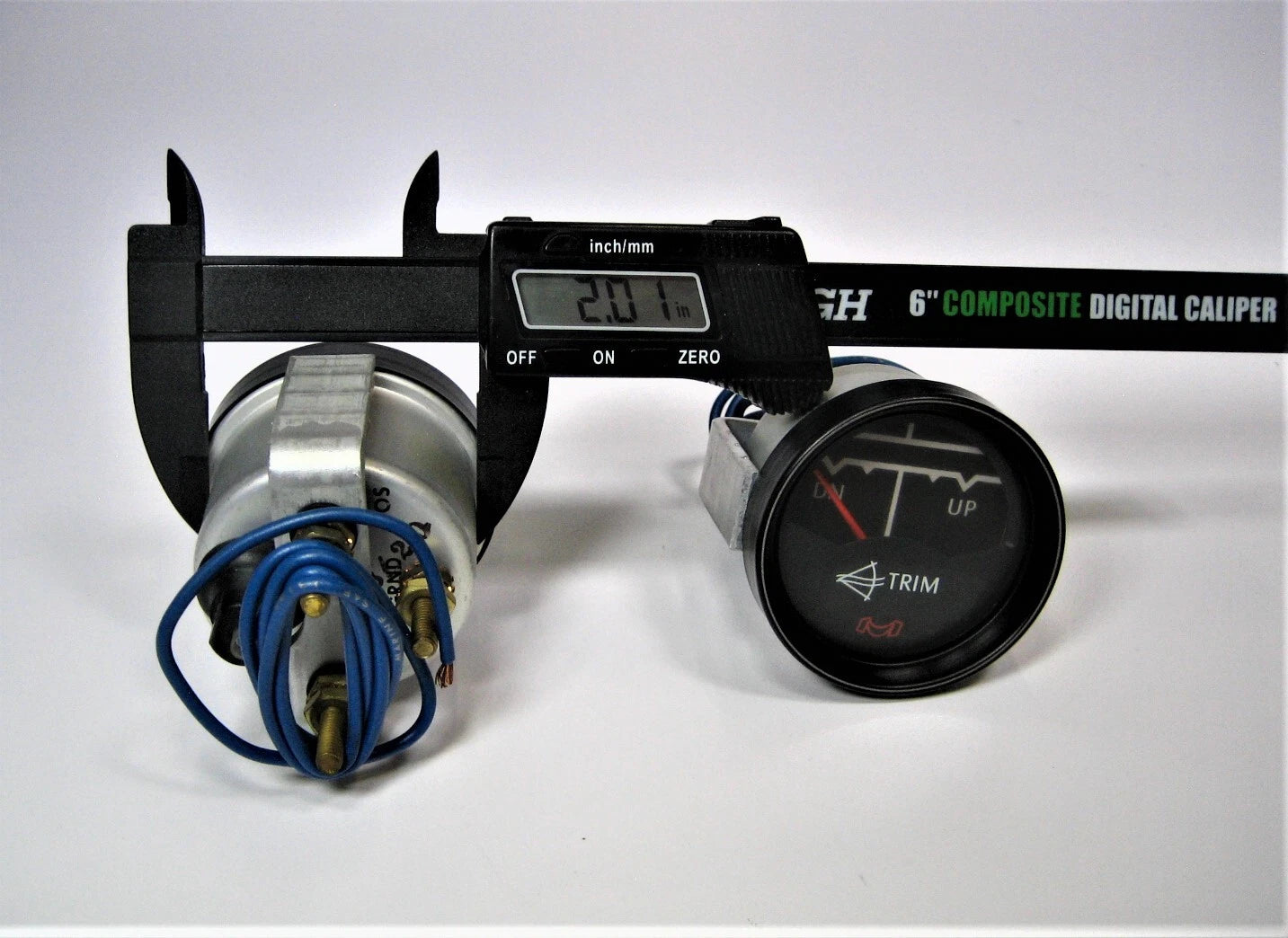 2X 2.35" Black Analog Marine Boat Engine Trim Gauges for Medallion 6-82