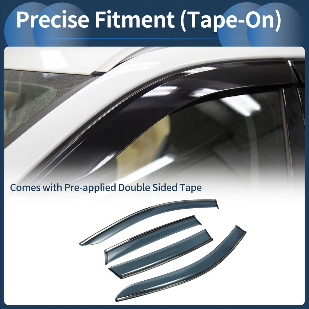 Set of 4 Window Deflectors for Honda CR-V (2007–2011) Black Vent Visors