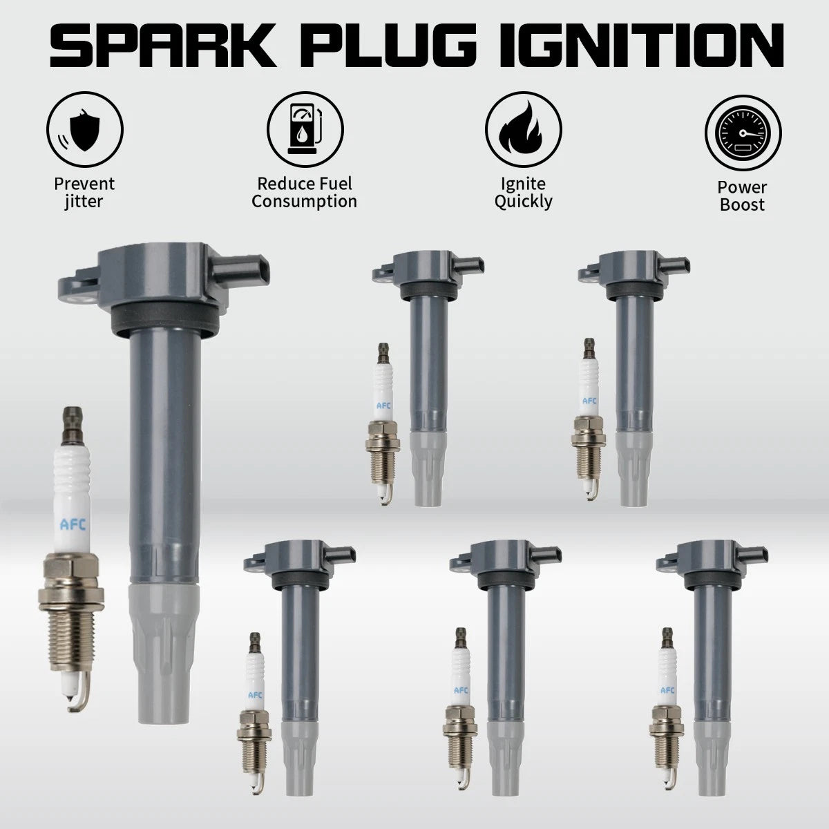 6x Ignition Coil & 6x Spark Plug for Chrysler Dodge Nitro Charger (2007–2011) UF502