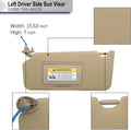 Set of 2 Beige Sun Visors for Honda Accord (2008–2017) w/ Light & Mirror