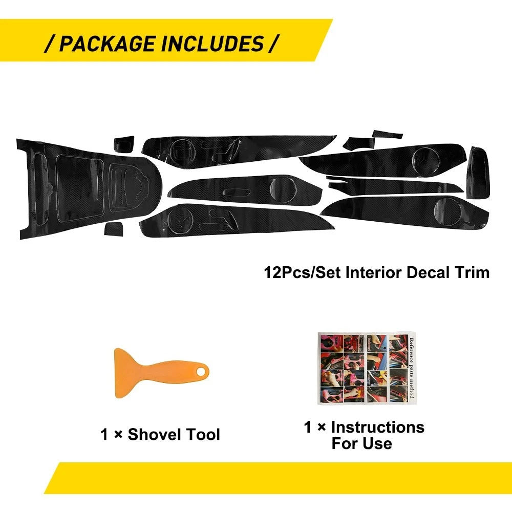 Carbon Fiber Inside Center Console Dash Cover for Benz C-Class GLC (2015–2018)