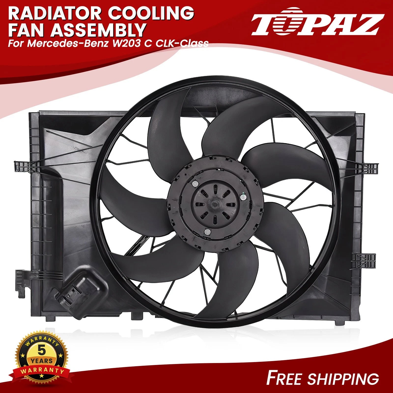 Radiator Cooling Fan Assembly for Mercedes-Benz W203 CLK-Class (2001–2007)