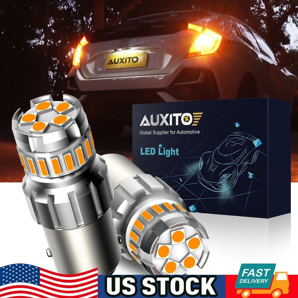 2X 1157 Amber Yellow LED Turn Signal Bulbs for Various Vehicles (CANBUS)