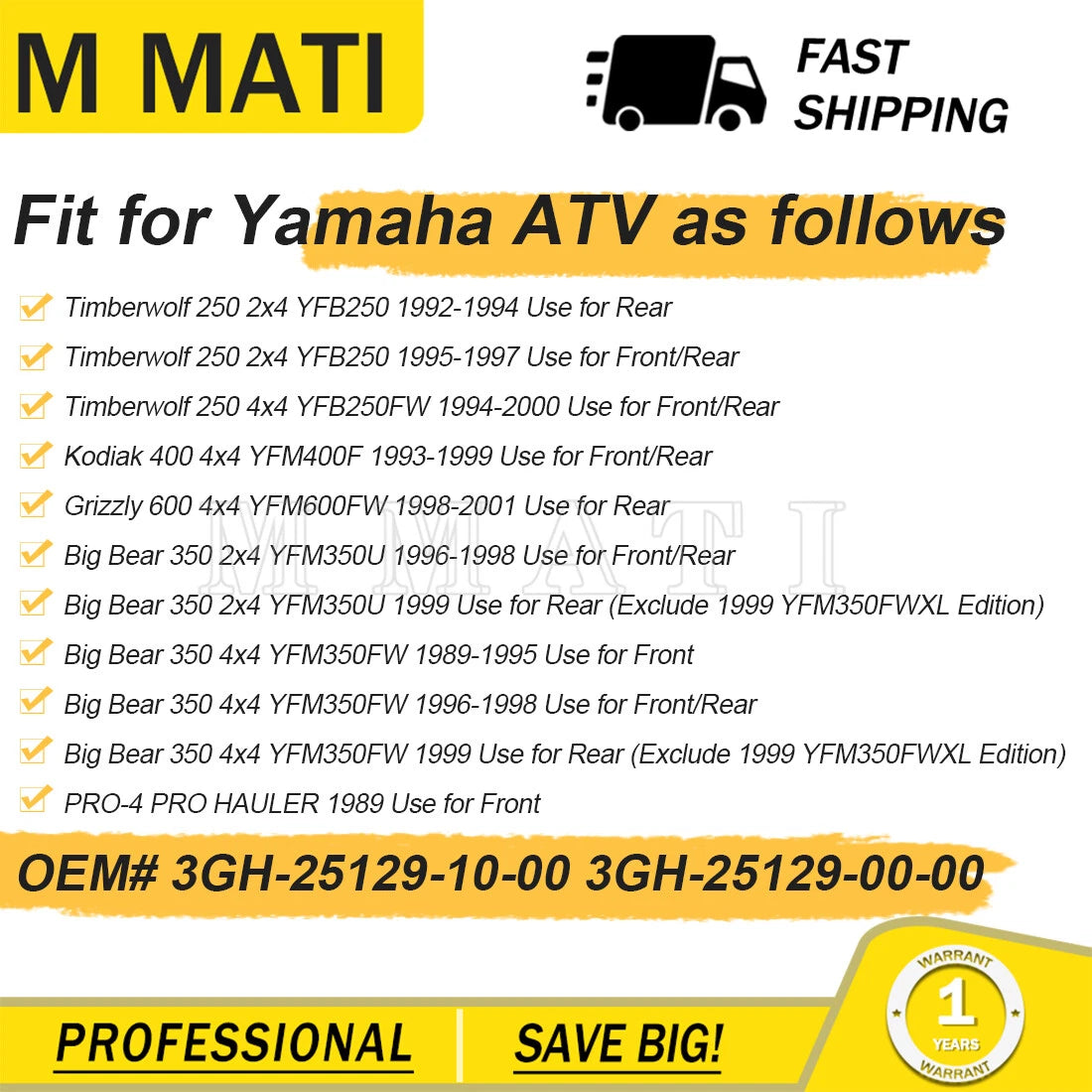 Dust Seal for Yamaha Big Bear 350 YFM350FW YFM350U (1989–1999)