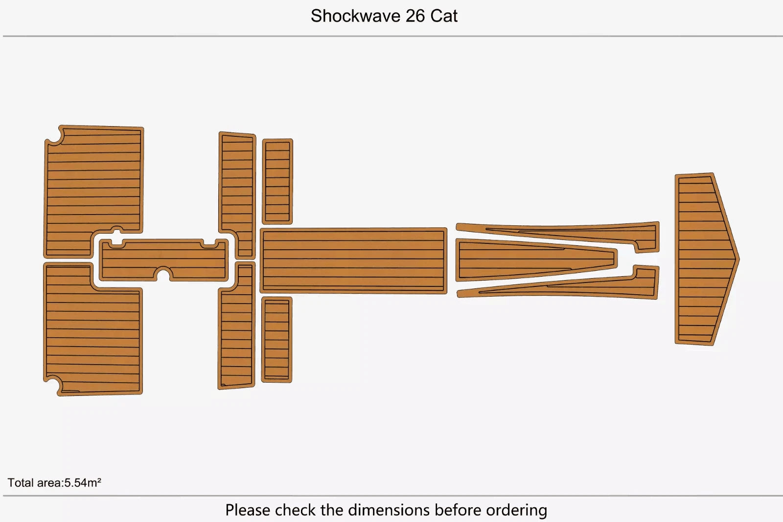EVA Foam Teak Deck Flooring Mats for Shockwave 26 Cat