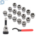 15Pc ER40 Collet Set for Milling Machine, Lathe R8 Shank Chuck Tools