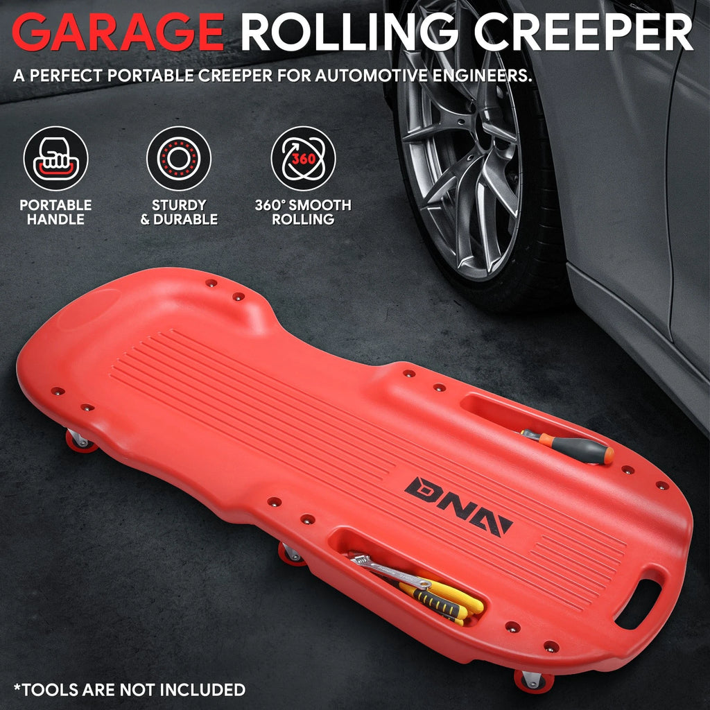38'' Portable Red Repair Floor Creeper for Car SUV (Fits Most Models)