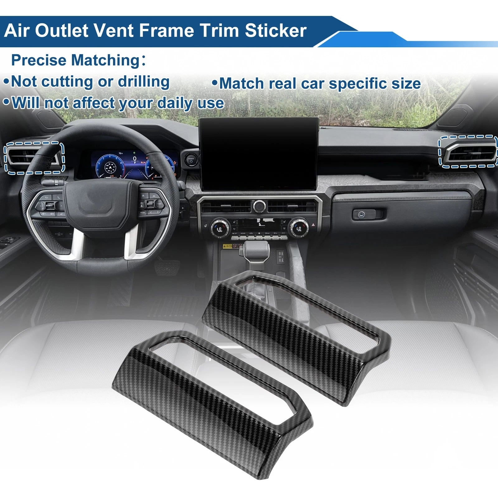 Air Condition Outlet Vent Trim Cover Frame for Toyota Tacoma (2016–2023) 1 Pair