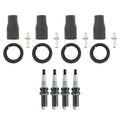 Set of 4 NGK G-Power Platinum Spark Plugs & Coil Boots for Santa Fe Tucson Forte