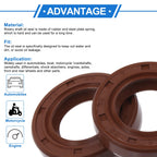 Set of 2 Oil Seal Rotary Shaft Seal FKM Rubber 20x34x7mm