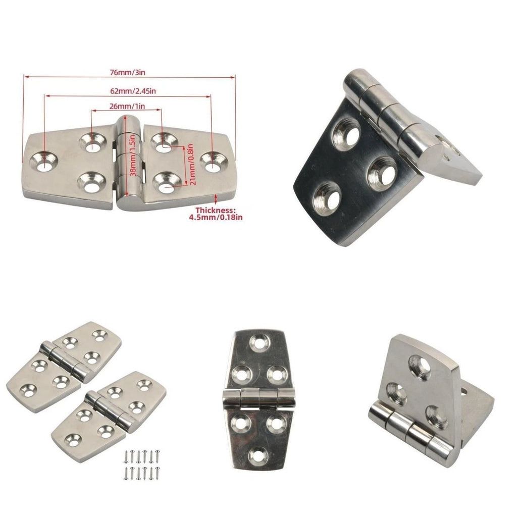 Set of 2 Hinges & 1 Handle for Boat Yacht Cabinet Door (316 SS Marine Grade)