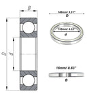 Deep Groove Ball Bearing 6822ZZ for Scooter Skateboard Wheel (110x140x16mm)