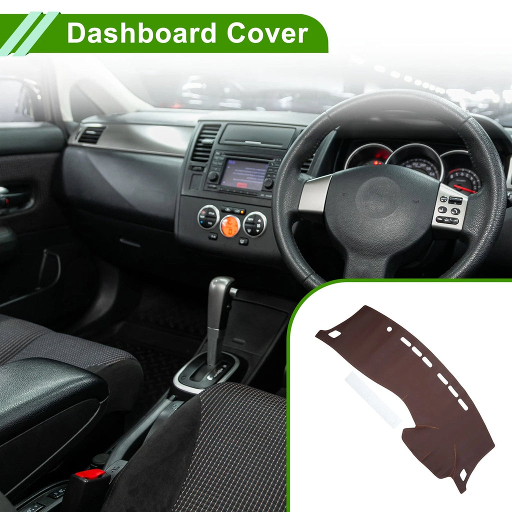 Dashboard Cover for Nissan Tiida (2011–2017) Dash Mat Carpet Brown