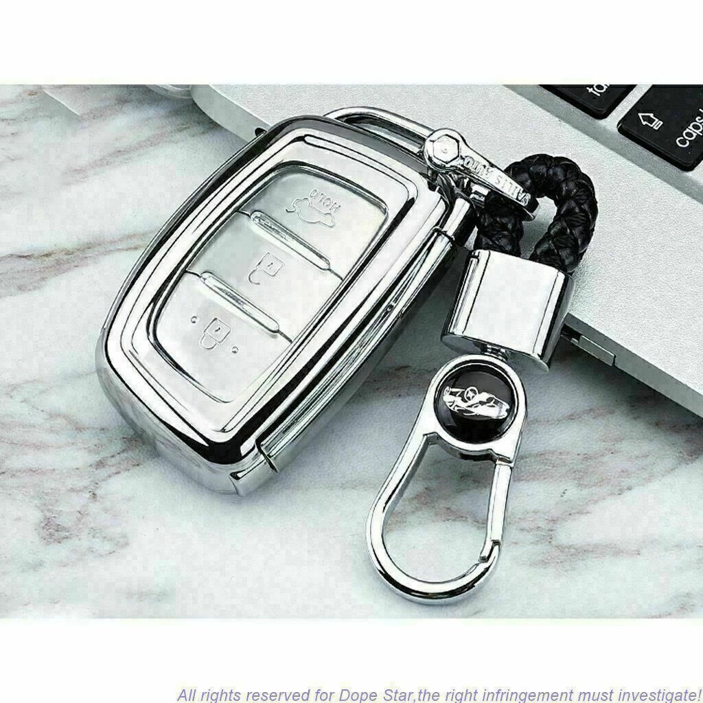 Glossy Chrome Silver TPU Full Seal Key Protector Shell Holder for Hyundai Accent (2018-2020)