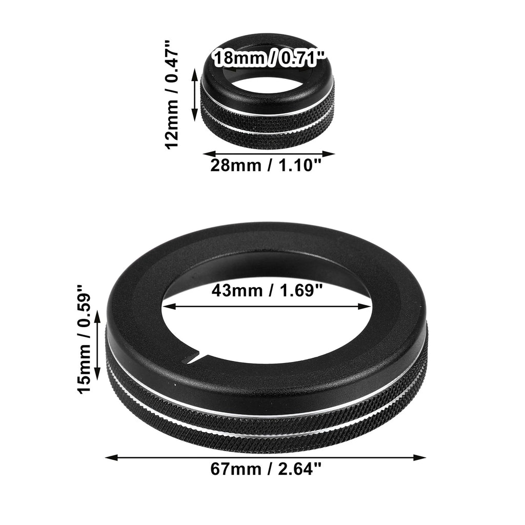 Set of 4 Black Aluminum Alloy Center Control Ring Knob Covers for Chevrolet Camaro 
