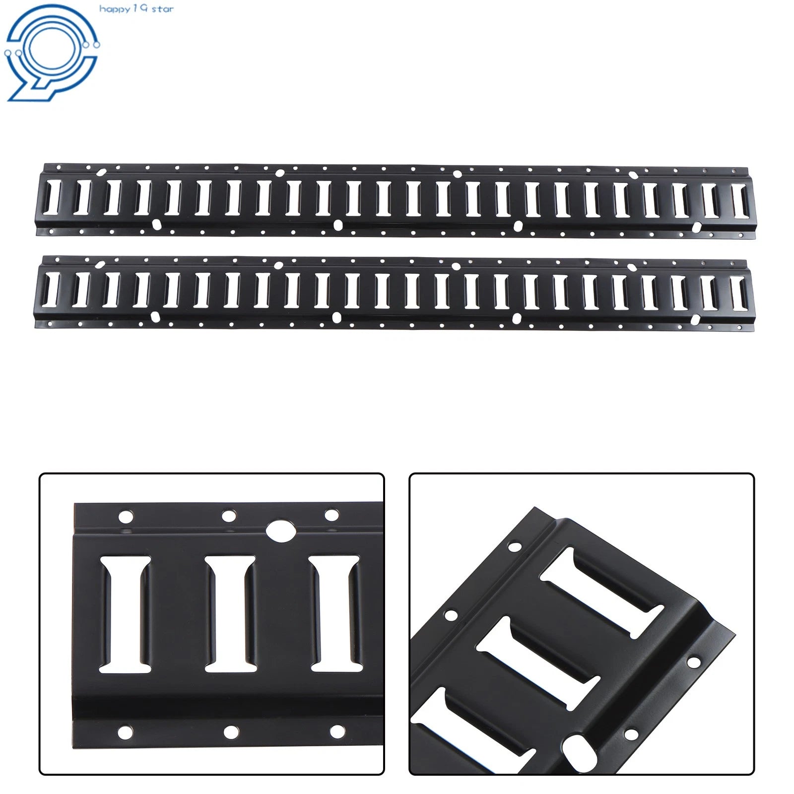 2 Pack E Tie Down Rail Kit for Cargo Trailers (Power Coated)
