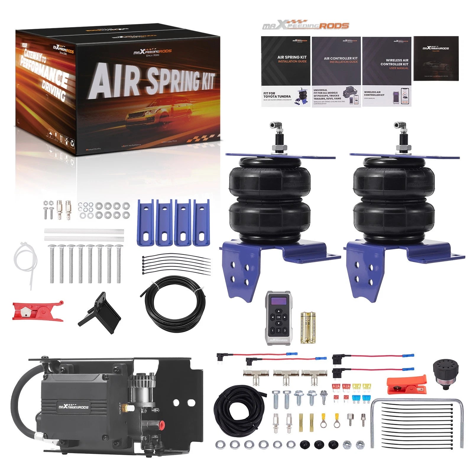 Air Spring Bags with Wireless Air Controller Kit for Toyota Tundra 2WD (2007–2021)