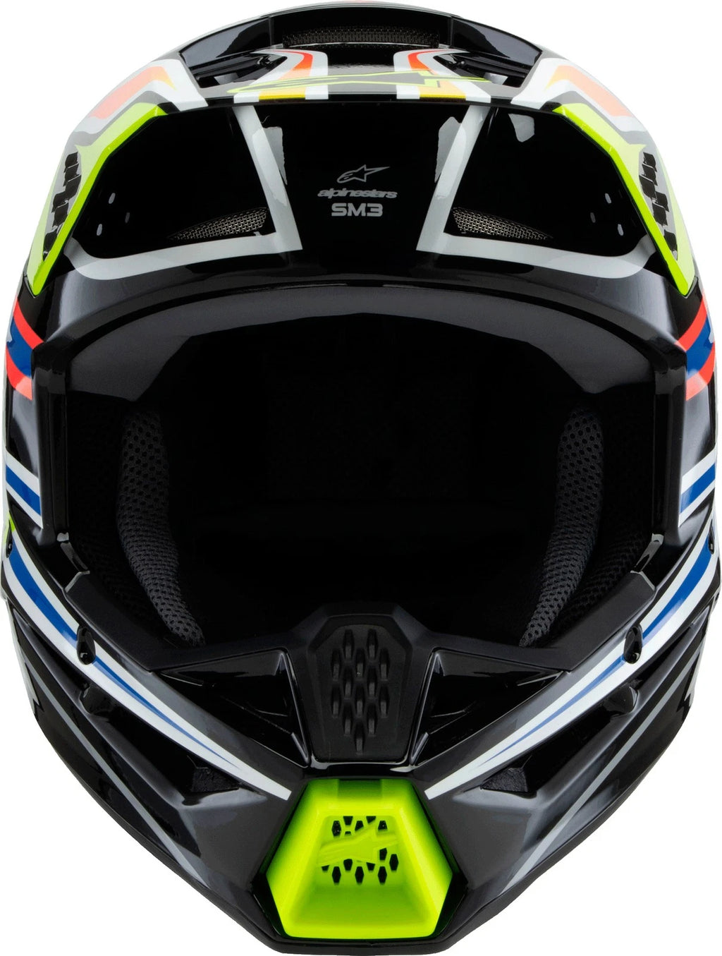 Alpinestars SM3 Youth Off-Road Helmet for Youth Large (Black/Yellow Fluo/Blue/Red)