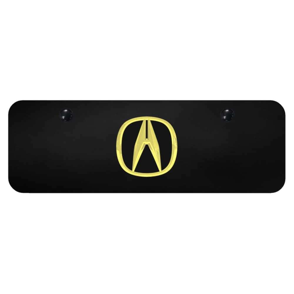 Gold Logo on Black Mini License Plate - Officially Licensed for Acura