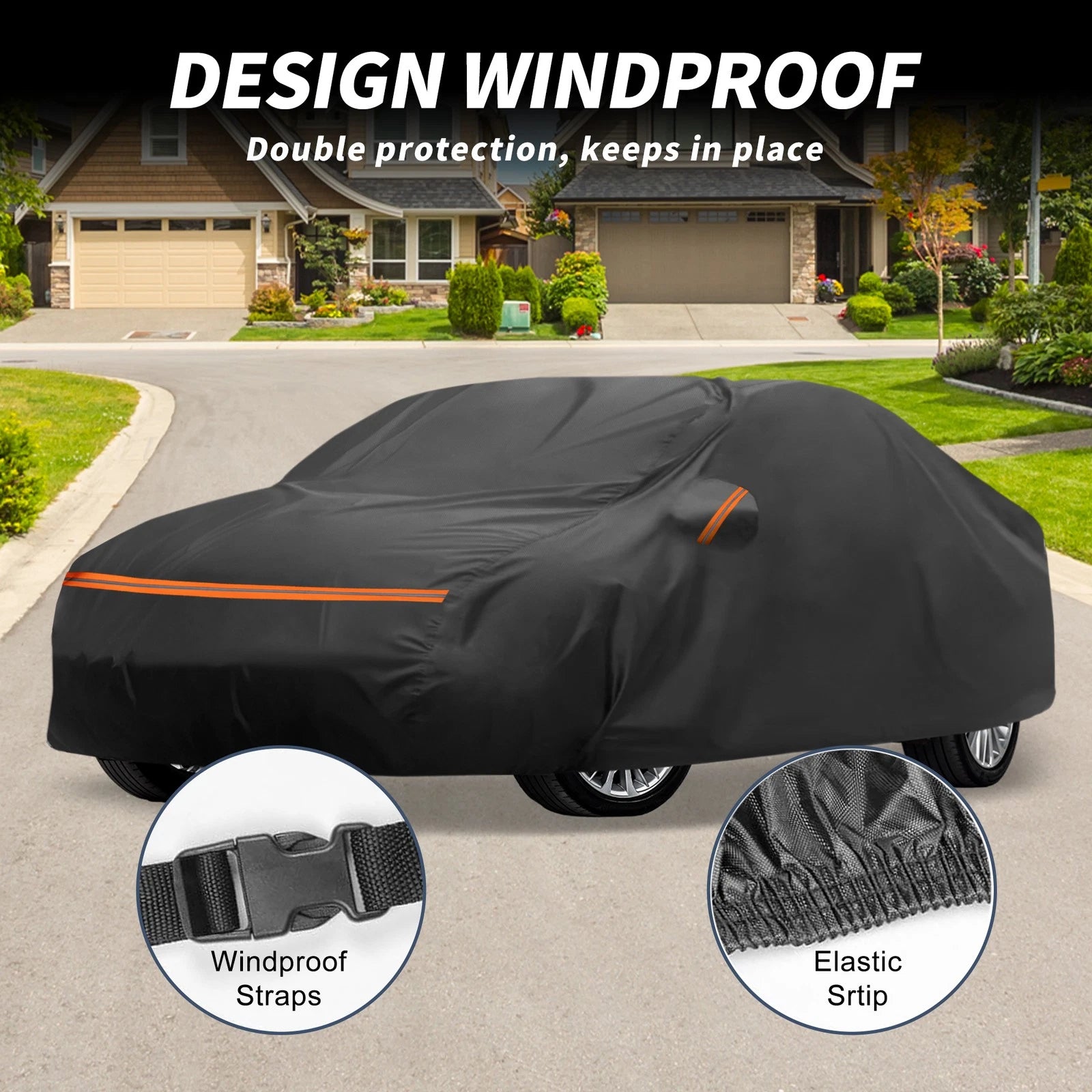 Waterproof Car Cover for Mazda 3 (2013–2021) PEVA Spunlace Cotton, Zipper
