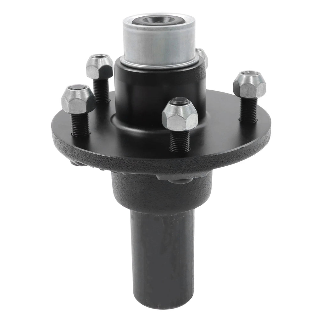 Set of 4 Spindle Trailer Hub Kit 5 on 5" Round (Pre-assembled, Pre-lubricated)