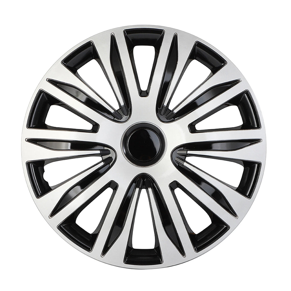 Set of 4 Wheel Covers for R17 Tire & Rim (Black & Silver)