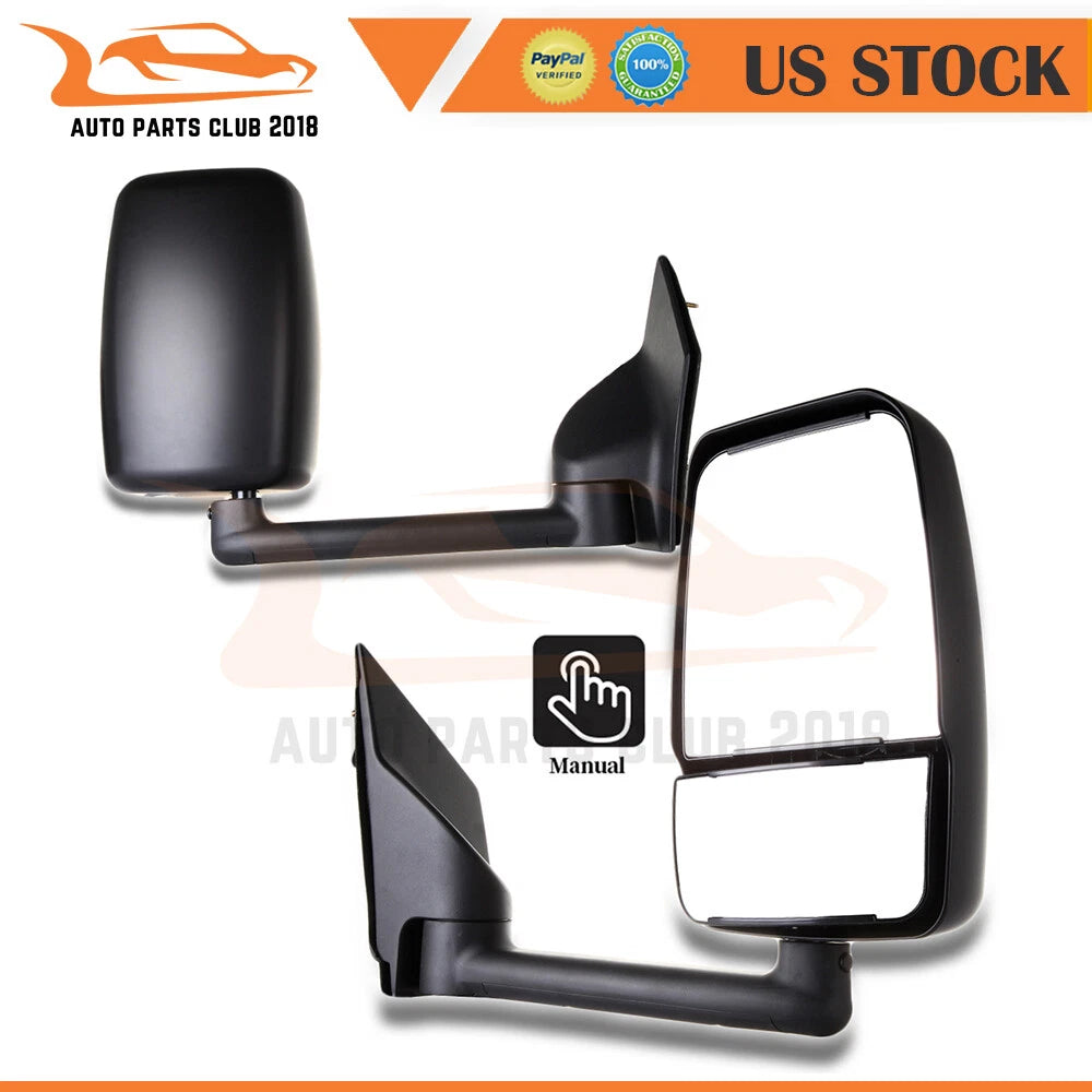 Pair of Manual Tow Mirrors for Chevy Express Savana Van (2003–2017)