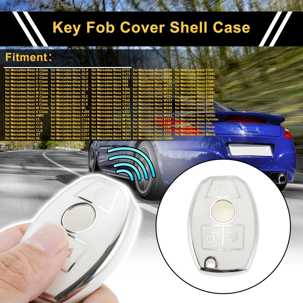 Key Case for Mercedes-Benz A/B/C/E/G/K/M/R/S/V/W/X Class/AMG/CL (3 Buttons)
