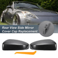 Set of 2 Rearview Mirror Cover Caps Black Carbon Fiber for Nissan Sentra (2007–2012)