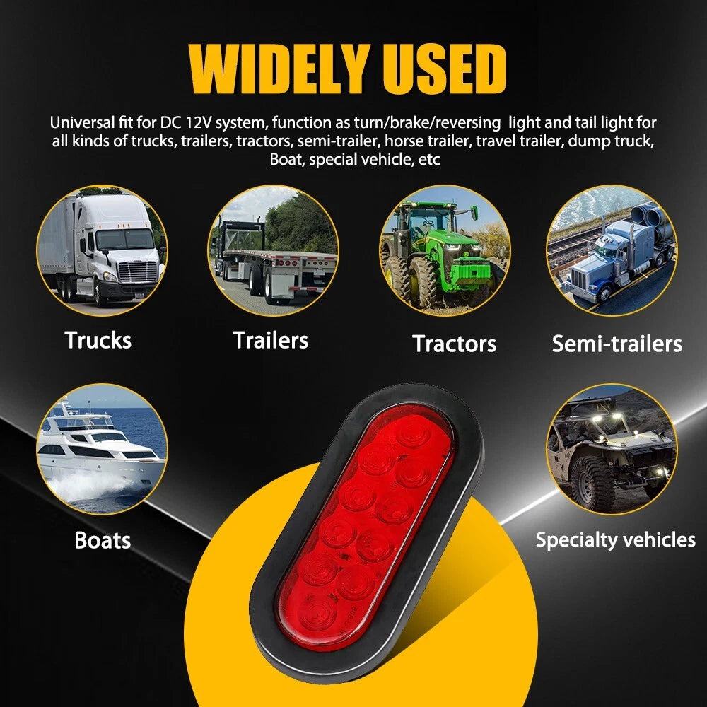 2Pcs Red LED Trailer Truck Stop/Turn/Tail Brake Lights for Truck