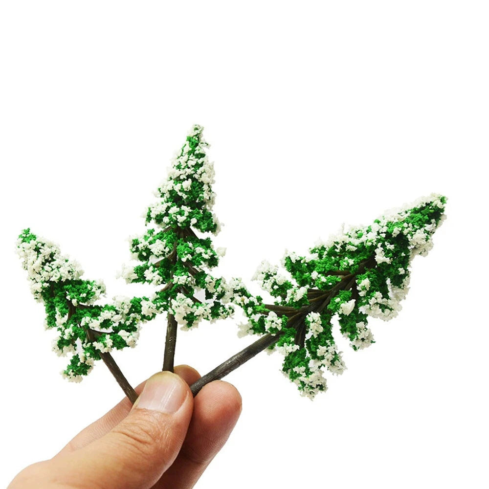 15Pcs Pine Model Trees for Train Railway Diorama Winter Scenery