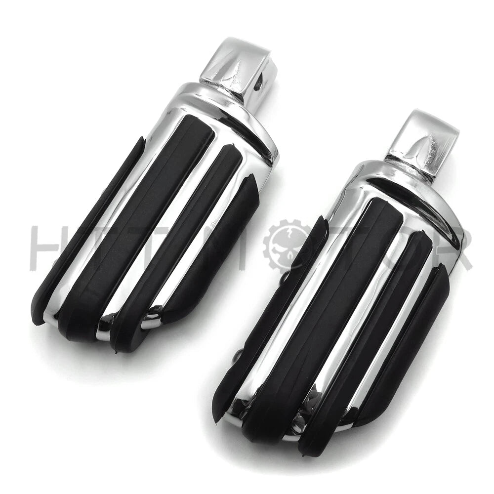 Chrome Rubber Pilot Footpeg Footrest for Kawasaki Vulcan 900 Custom (2006–2023)