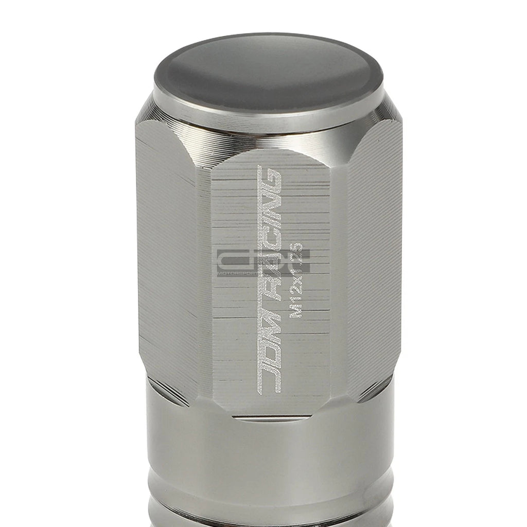 Set of 20 Closed End M12x1.25 50mm Tall Gun Metal Aluminum Lug Nuts + Adapter
