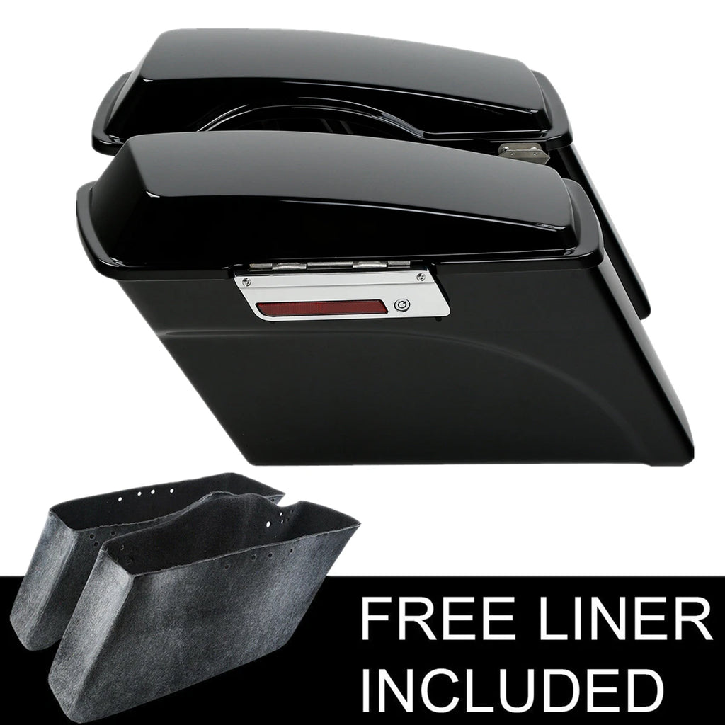 Vivid Black Hard Saddlebags & Lid Latch Key for Harley Softail Dyna Sportster
