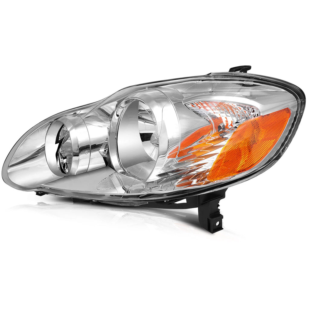 Set of 2 Headlight Assemblies for Toyota Corolla (2003-2008) Chrome