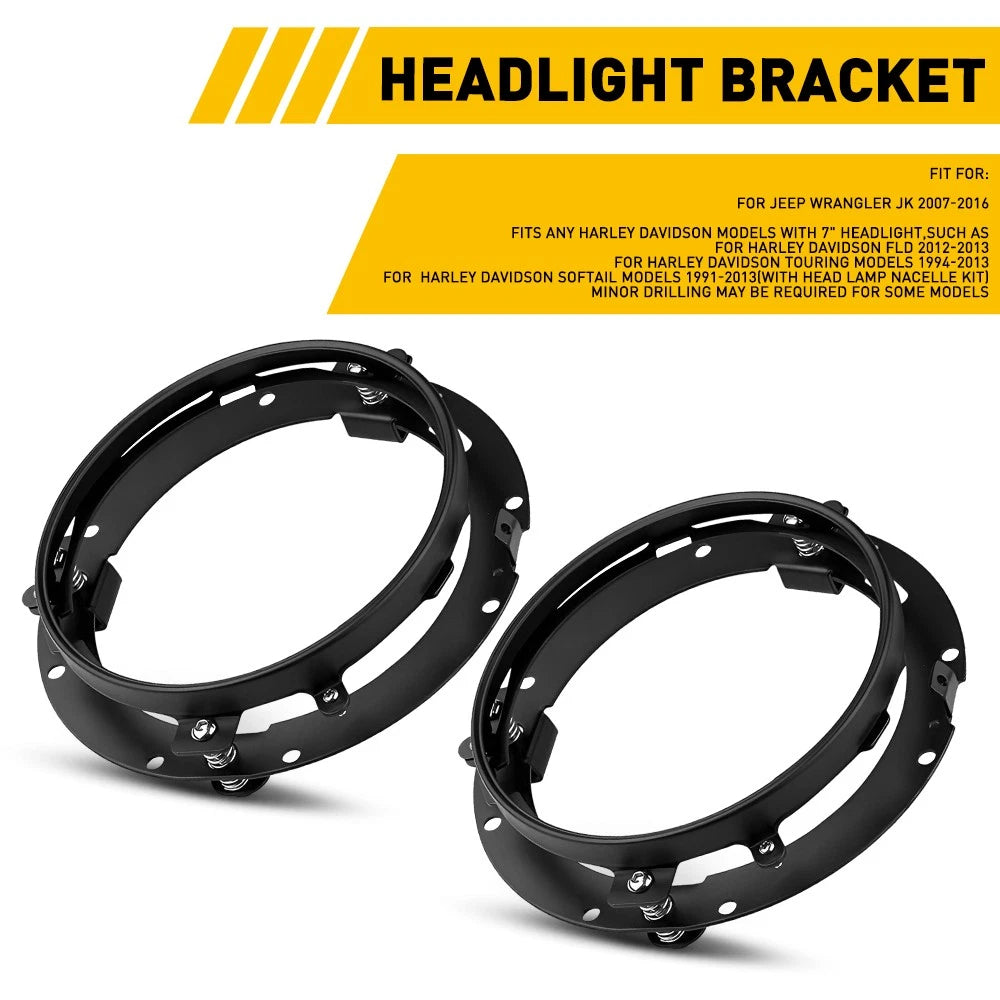 2X Headlight Mounting Brackets for Jeep Wrangler JK (2007–2016)