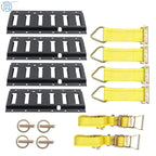 Set of 14 Black E Track Tie Down Rails for Secure Cargo (Powder Coated)